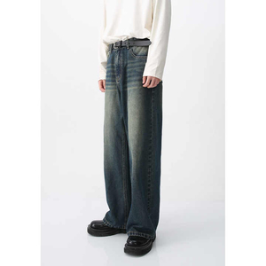 กางเกงยีนส์ผู้ชายกางเกงยีนส์ผ้ายีนส์ผ้าเดนิมเนื้อนุ่มเอวเข้ารูปแบบใหม่ - Product Image 4