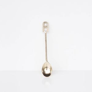 ช้อนทองเหลืองดีไซน์รูปใบไม้สีทองระดับพรีเมี่ยมช้อนส้อมหรูหราสำหรับชากาแฟและขนมหวานมีด้ามจับที่นุ่มสบาย - Product Image 2