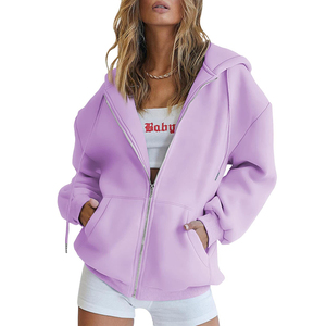 Sudaderas con capucha de alta calidad con logotipo de impresión personalizada para mujer, sudaderas con capucha de algodón y poliéster para hombre - Product Image 1