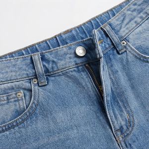 Jeans de Mezclilla para Mujer, Estilo Gótico Casual, Verano, Sólidos, Transpirables, Corte Recto, Ajuste Regular, Cintura Alta, Lavado Claro, Tejido Premium - Product Image 4