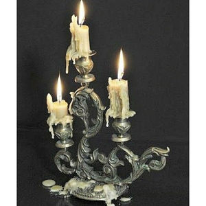 Bougeoir Votif Vintage Couleur Argent Gravé Design Décoratif Maison Mariage Centre de Table Pilier Forme Cône Candélabre - Product Image 5