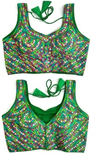 Blusa moderna de poliéster con cuello en V, patrón bordado con hilo de lentejuelas y espejo de papel de aluminio, vestido de novia cosido tejido - Product Image 6