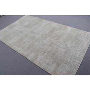 พรมตุรกีโบราณ ขนาด 4.7x7.9 ฟุต พรมขนสัตว์โมร็อกโกสีเทา - Product Image 2