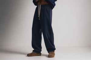 กางเกงวอร์มผ้าฟลีซเนื้อหนา 100% ผ้าฝ้าย ระบายอากาศได้ดี เอวกลาง มีเชือกผูก ปรับแต่งลายพิมพ์พัฟฟ์ได้ กางเกงขายาวผู้ชาย - Product Image 6