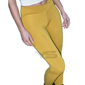 Mallas de Yoga de cintura alta para mujer de alta calidad, Color sólido personalizado, Spandex, estiramiento en cuatro direcciones para deportes, gimnasio, Fitness - Product Image 3