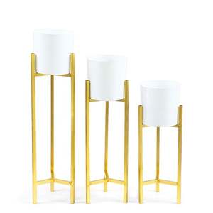 กระถางต้นไม้โลหะเคลือบสีสันสดใส ดีไซน์คลาสสิก สำหรับดอกไม้ประดิษฐ์ สีตามสั่ง ทนทาน ใช้ภายในอาคาร - Product Image 4