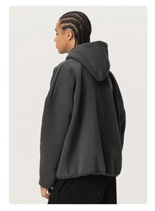 Sweat-shirts à capuche pour hommes, coupe ample et oversize, personnalisables avec logo, pour l'hiver, en molleton épais 400G, couleur unie, style streetwear décontracté - Product Image 5