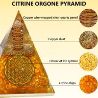 Citrine Orgone Pyramide Cristal Unique pour les Energies Négatives Cristal Chakra Idéal pour Optimisme Positivité et Abondance Financière