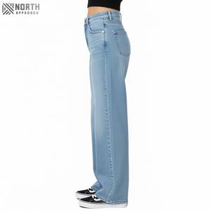 Pantalones de mezclilla de mujer al por mayor de OEM de llegada impresa única pantalones de mezclilla de mujer de uso diario de llegada cómodos/acogedores de calidad superior - Product Image 4