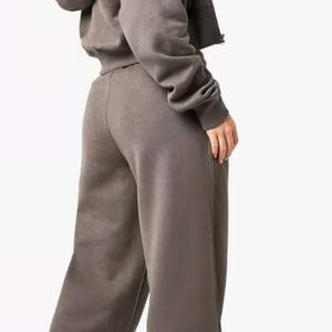 Survêtement d'hiver zippé 2-en-1 épais et respirant pour femme, imprimé vintage délavé à l'acide, 100 % coton - Product Image 4