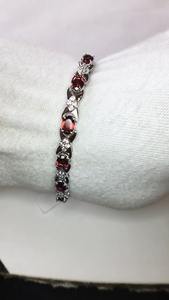 Sterling 925 Silver <b>Bracelet</b> Natural Garnet Gemstones AAA Quality Luster Unique Beautiful Design for Any for Parties Gifts - Product Image 5