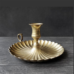 Cast Brass Gold Antique <b>Taper</b> <b>Candle</b> Holder Candlestick Holders, - Product Image 2