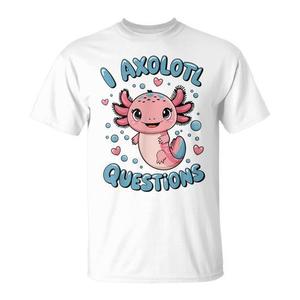 Camiseta Promocional con Diseño de Niña Pequeña Preguntándose por Axolotes - Product Image 1