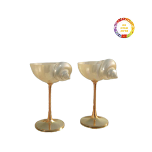 Custom Natural Shell Wine Goblet for Beach Wedding Decoration and Exotic Cocktail Serving Ideas - Product Image 1