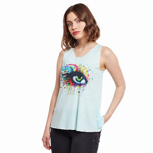 Camiseta sin mangas para mujer con servicio OEM, ropa de gimnasio transpirable de secado rápido, camiseta sin mangas de gimnasio para mujer hecha en poliéster con sublimación - Product Image 6