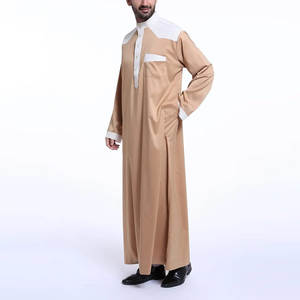 Vente à chaud de vêtements islamiques pour hommes de haute qualité à manches longues Thobe Jubba Plus Size Muslim Wear Top pour hommes - Product Image 3
