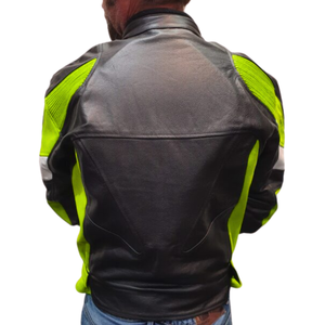 Track Racing Winter Custom Black/Yellow Cowhide Leather Protective Motorbike Jacket for Men - Product Image 3