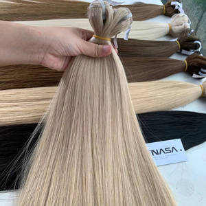 Extensiones a granel de cabello humano virgen vietnamita de trama 28 pulgadas todos los colores 100g Super doble dibujado extremos gruesos completos precio de fábrica - Product Image 1