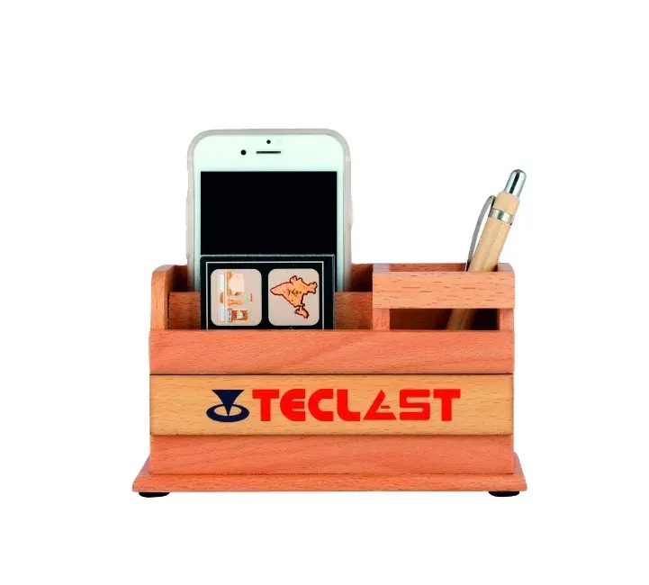ट्रेंडिंग नया डिज़ाइन ऑफिस डेस्क लकड़ी का पेन स्टैंड टेबल फोन होल्डर पेन स्टैंड उपहार देने के लिए कस्टम डिज़ाइन ऑफिस टेबल आइटम