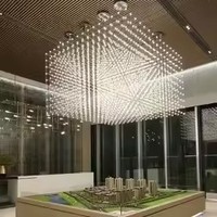 Suspension Rectangulaire Led Métal Fer Suspendue pour Bar Hôtel Lobby Cuisine Maison Décorative Lustre Industriel Lampe Suspendue