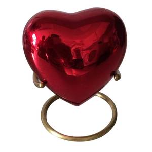 Elegant Silver Heart Shape Handmade Multi Color Embossed <b>Large</b> Aluminium Cremation <b>Urn</b> - Product Image 6