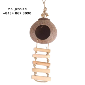 CAGE À OISEAUX NATURELLE EN COCO/MAISON POUR PETITS OISEAUX Fait à la main du VIETNAM - Product Image 2