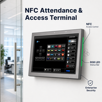Máquina de Control de Asistencia NFC de 10.1 Pulgadas, Terminal de Control de Acceso Android PoE con Lector de Tarjetas RFID y Gestión de Seguridad para Oficinas