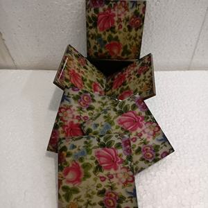 Vente chaude 196 Coaster Set Personnalisé En Bois Marbre Résine Style Classique 5mm Épaisseur Naturel Personnalisé Couleur Fabriqué en Inde - Product Image 4