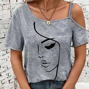 เสื้อยืดแขนสั้นแฟชั่นใหม่ผ้าคอตตอนสำหรับ MS-TS-219 100% 2025ไหล่ปรับแต่งได้คุณภาพสูงฤดูร้อน - Product Image 5