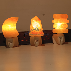 Lampe de sel de roche sculptée à la main de l'Himalaya 7W veilleuse réglable forme géométrique lampe murale de Style Feng Shui de qualité supérieure - Product Image 2