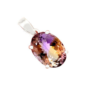 Pendentifs fins en argent Sterling 925 breloques amétrine naturelle à facettes forme ovale pierre belle bijoux colorés pendentif boutique cette - Product Image 1