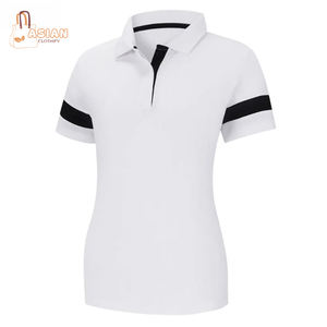 Camiseta polo 100% algodón personalizada de calidad superior para mujer, camiseta de verano de gran tamaño con manga larga, diseño en blanco - Product Image 1