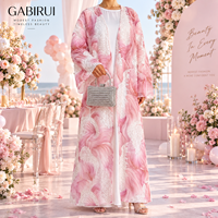 Kimono ouvert pour femmes musulmanes, broderie perlée, Abaya luxueuse, sequins floraux tendance, vêtements islamiques, MSL884 Abaya De Luxe