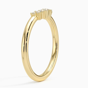 SIMPEL 10K Gold Engagement Ring with Round Cut Lab Grown Diamond Everyday Wear Curved Band Wedding <b>Gift</b> <b>for</b> <b>Her</b> - Product Image 2