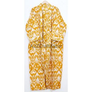 Bata larga Sexy de verano de otoño para mujer, con cuello en V Kimono, estampado de bloque, Floral Camisón de algodón suave transpirable, traje de baño, Bikini frontal - Product Image 5