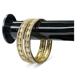 Luxury <b>Gold</b> Plated Premium Pearl <b>Bangle</b> <b>Set</b> Bridal Wedding Jewelry Trendy Tarnish-Proof High Demand for Women - Product Image 4