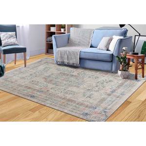 Tapis turc beige floral : Tapis de couloir style vintage, tapis fin non tissé - Product Image 2