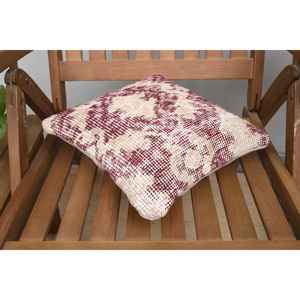 หมอนขนสัตว์ลายวินเทจสีเบจ Ikat โมเสก Paisley paneled grape 12X12นิ้วทอเทคนิคสไตล์ย้อนยุค - Product Image 4