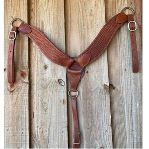 Premium Black Leather Western Headstall & Breastplate Set White Rawhide Braided Design Hot Selling Wholesale Manufacturers - Product Image 3