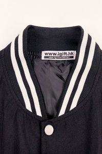 Nueva llegada bordada 2025 Impresión en stock de alta calidad Negro Hombres Liso en blanco Varsity Letterman Chaquetas Chaqueta de béisbol para hombres - Product Image 3