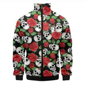 เสื้อแจ็กเก็ตบอมเบอร์แบบถักมีซิปรูดด้านในผ้าโพลีเอสเตอร์100% สายยาวขนาดพิเศษ - Product Image 5