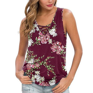 Femmes de haute qualité nouvelle mode Anime imprimé débardeur décontracté côtelé été Fitness à manches courtes Camis sans bretelles Logo personnalisé - Product Image 1