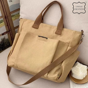 Bolso de mano de algodón de lona grande para mujer, bolsos de hombro para mujer, bolso de mano de lona personalizado - Product Image 3