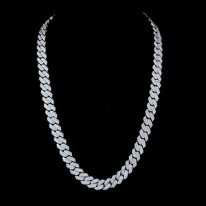 <b>Iced</b> <b>Out</b> Cuban Link <b>Chain</b> 925 Sterling Silver VVS Moissanite Diamond Hip Hop Necklace Miami Cuban <b>Chain</b> Unisex - Product Image 2