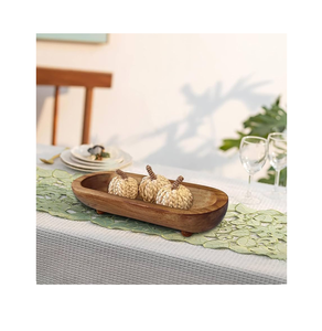 Cuenco decorativo de masa de madera hecho a mano, cuenco de madera de granja rústica, artículos de vajilla más vendidos - Product Image 1