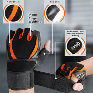 Gants d'haltérophilie de fitness sur mesure en néoprène et cuir sangle de poignet d'entraînement de gymnastique gants d'haltérophilie vente en gros - Product Image 3