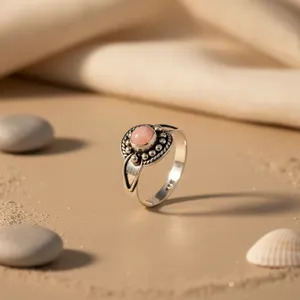 Anillo de Plata de Ley 925 con Diseño Geométrico Romántico y Piedra Natural, Diamantes con Corte Princesa y Marquesa, Regalo para Mujer - Product Image 3