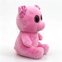 Peluche cochon rose unique, cochon en peluche, peluche aux grands yeux, peluche aux yeux scintillants, jouet en peluche animal, adorable poupée cochon