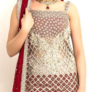 Nouveautés Robe de soirée à manches longues pour femmes, élégante en soie pour mariages et occasions décontractées-style indien pakistanais - Product Image 6