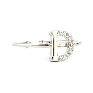 Anillo de Dedo con Letras del Alfabeto para Mujer - Plata - Plateado - Product Image 1